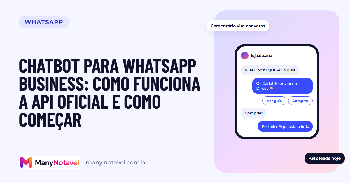 Chatbot para WhatsApp Business: como funciona a API oficial e como começar