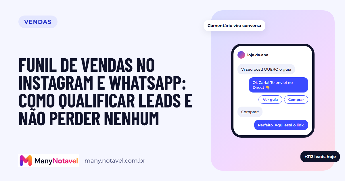 Funil de vendas no Instagram e WhatsApp: como qualificar leads e não perder nenhum